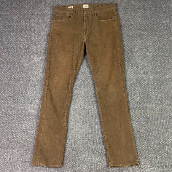 J. CREW 770 Corduroy Pants Men's 33 x 34 Measures 36 x 33 Brown Straight Fit - Picture 1 of 13
